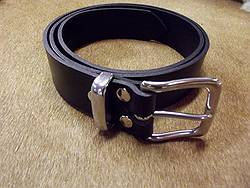 Solid Leather Belt with S/S buckle set